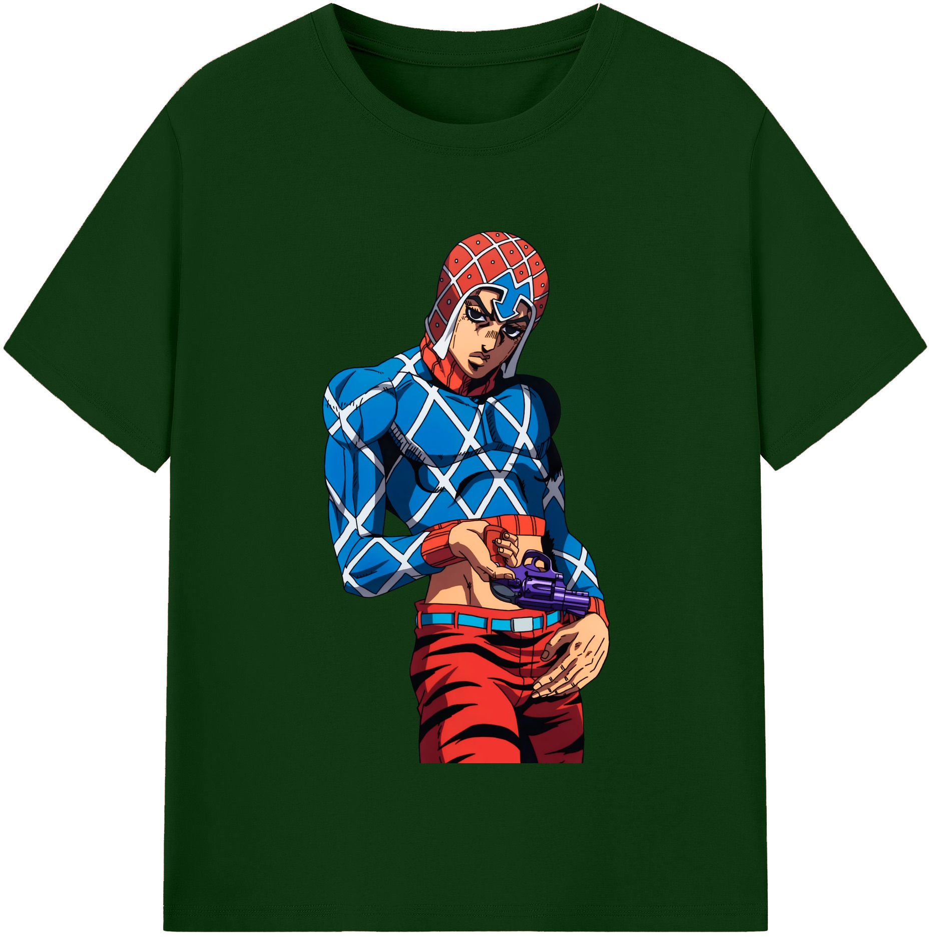 （画像用） ジョジョの奇妙な冒険 グイード?ミスタ JoJo's Bizarre Adventure Guido Mista 綿100％半袖Tシャツ（フロントプリント）